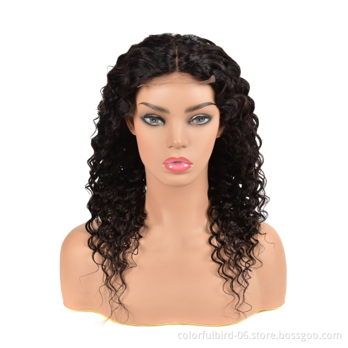 Middle Part Peruvian Deep Wave Wig with 6x6 Closure Transparent Preplucked HD Lace closure Front human hair wig Vendors